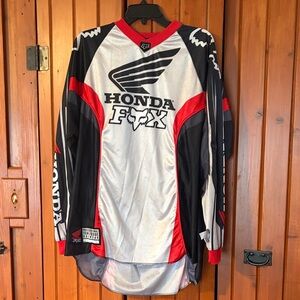 Men's Black and Red Fox motorcycle Shirt Sz XL. RS
